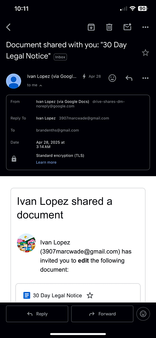 Image submitted with report